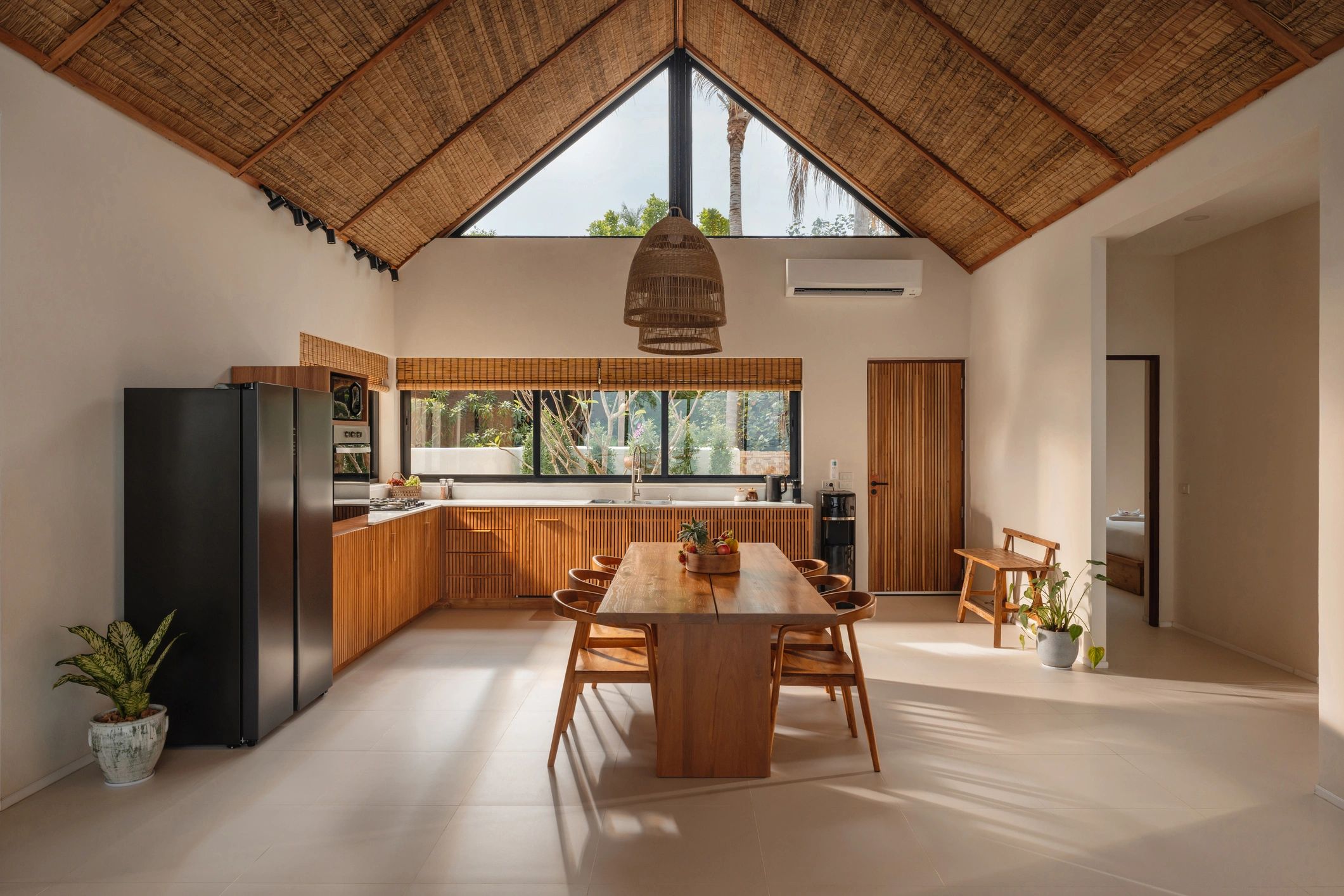 Modern interior with warm wood cabinetry and dining area inspiration for custom RV furniture